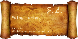 Palay Larion névjegykártya